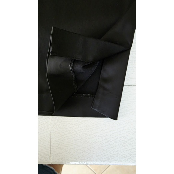 Aidan Mattox Black Satin Dress Pants Straight Slightly Tapered Leg Size 14 - Picture 3 of 9